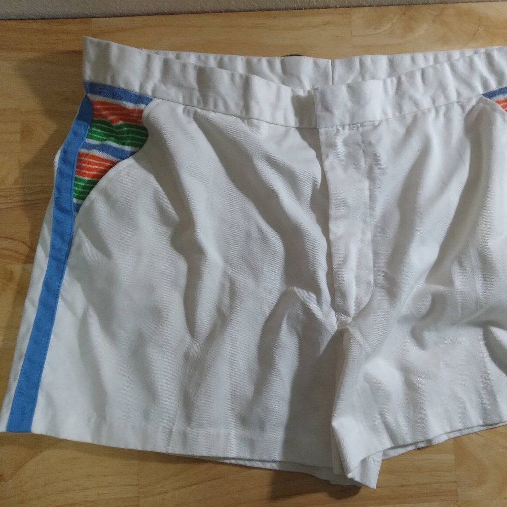 Vintage Number 1 Sun Striped Khaki Shorts